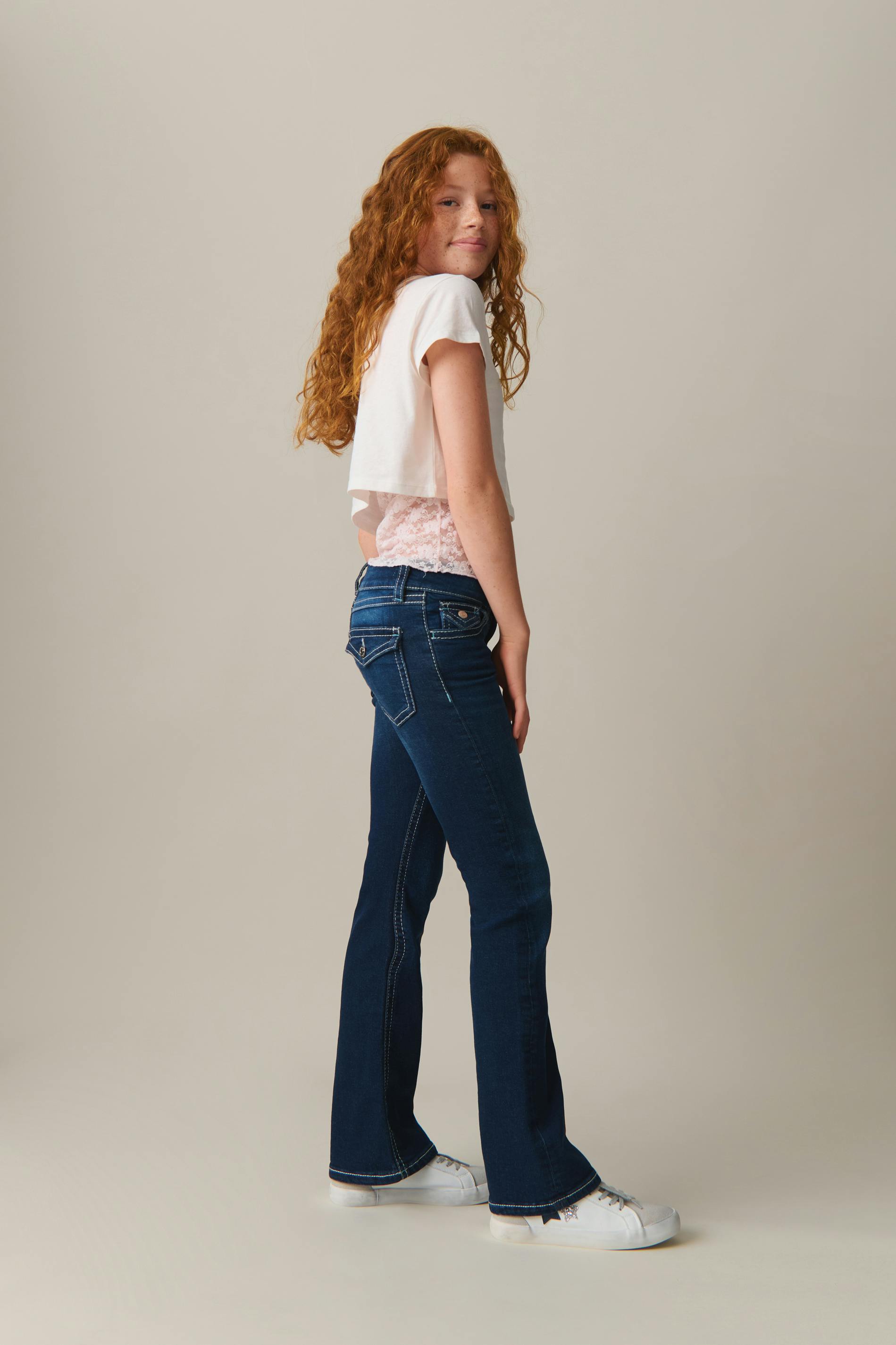 Chunky low flare jeans