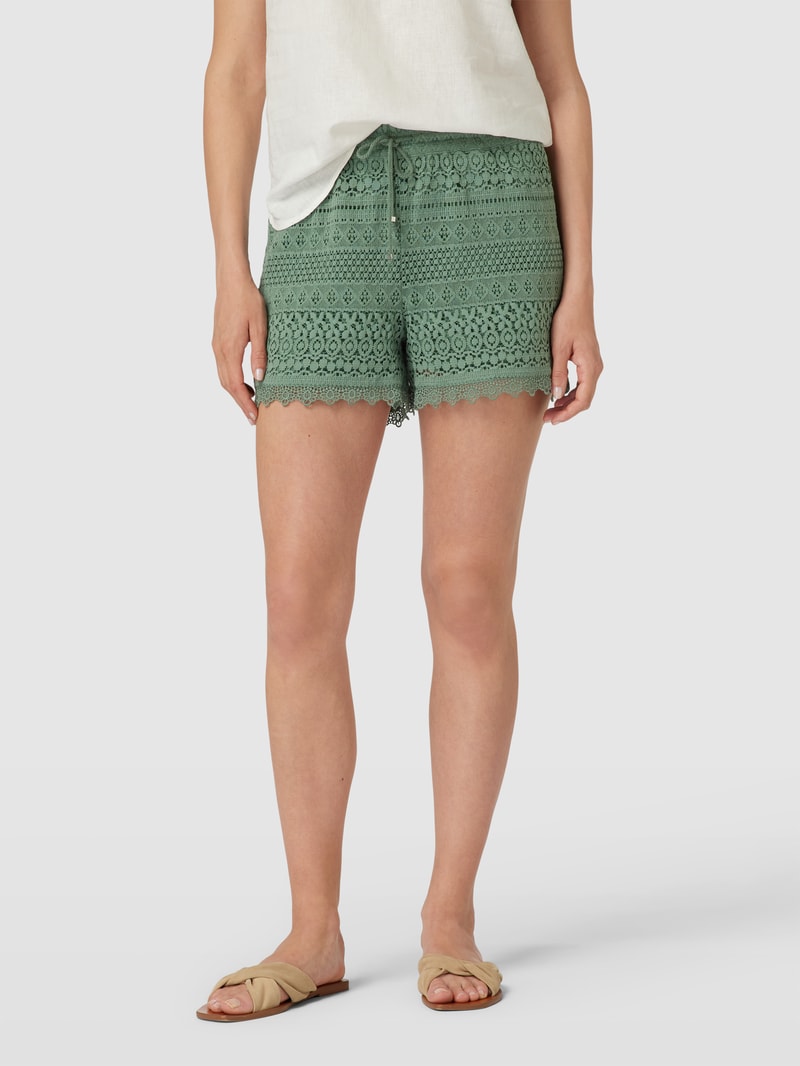 Shorts mit Strukturmuster Modell 'HONEY' in schilf