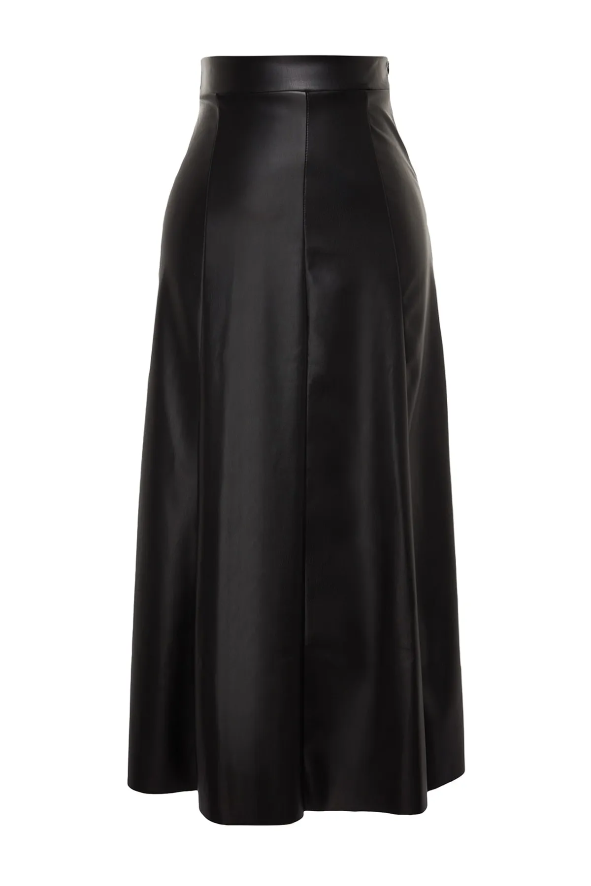 Trendyol Collection  Schwarzer Maxirock aus Kunstleder mit hoher Taille TWOAW24ET00151