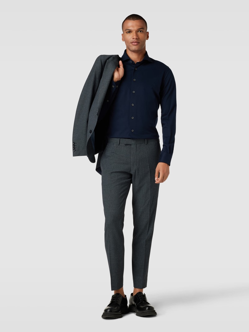 Chino mit Strukturmuster in marineblau