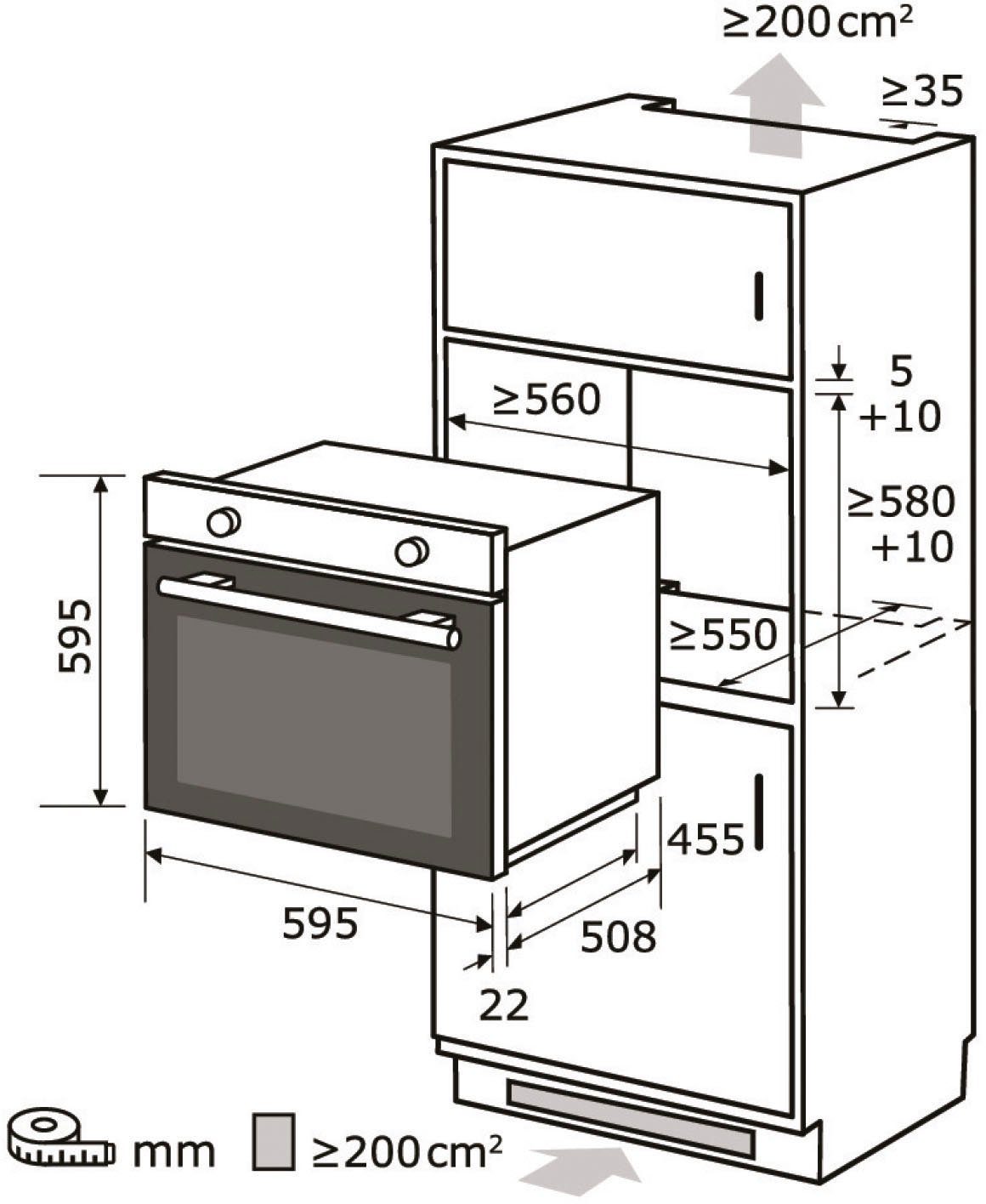 exquisit Backofen-Set BAKOIN76601, mit Teleskopauszug nachrüstbar