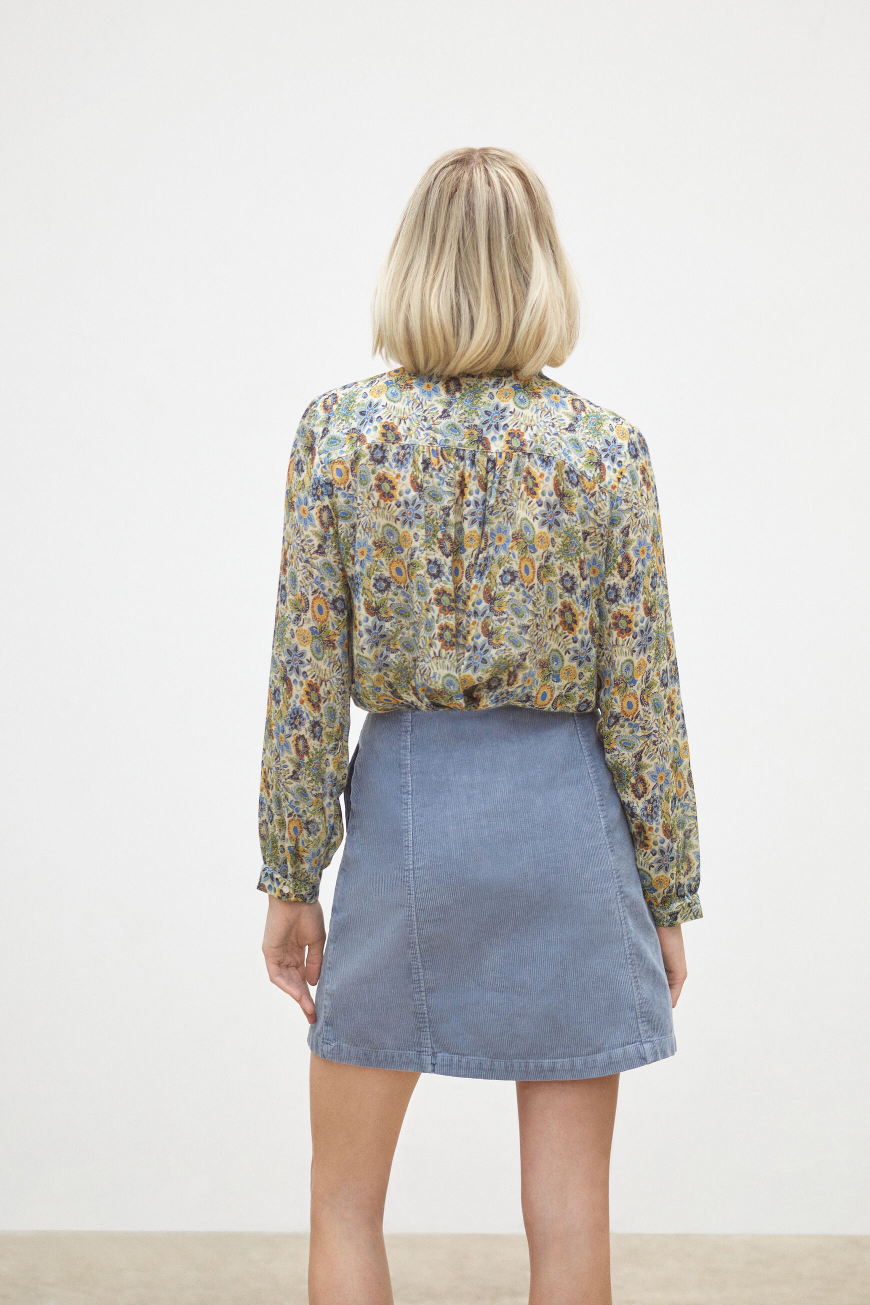 jupe julia velours bleu violet femme