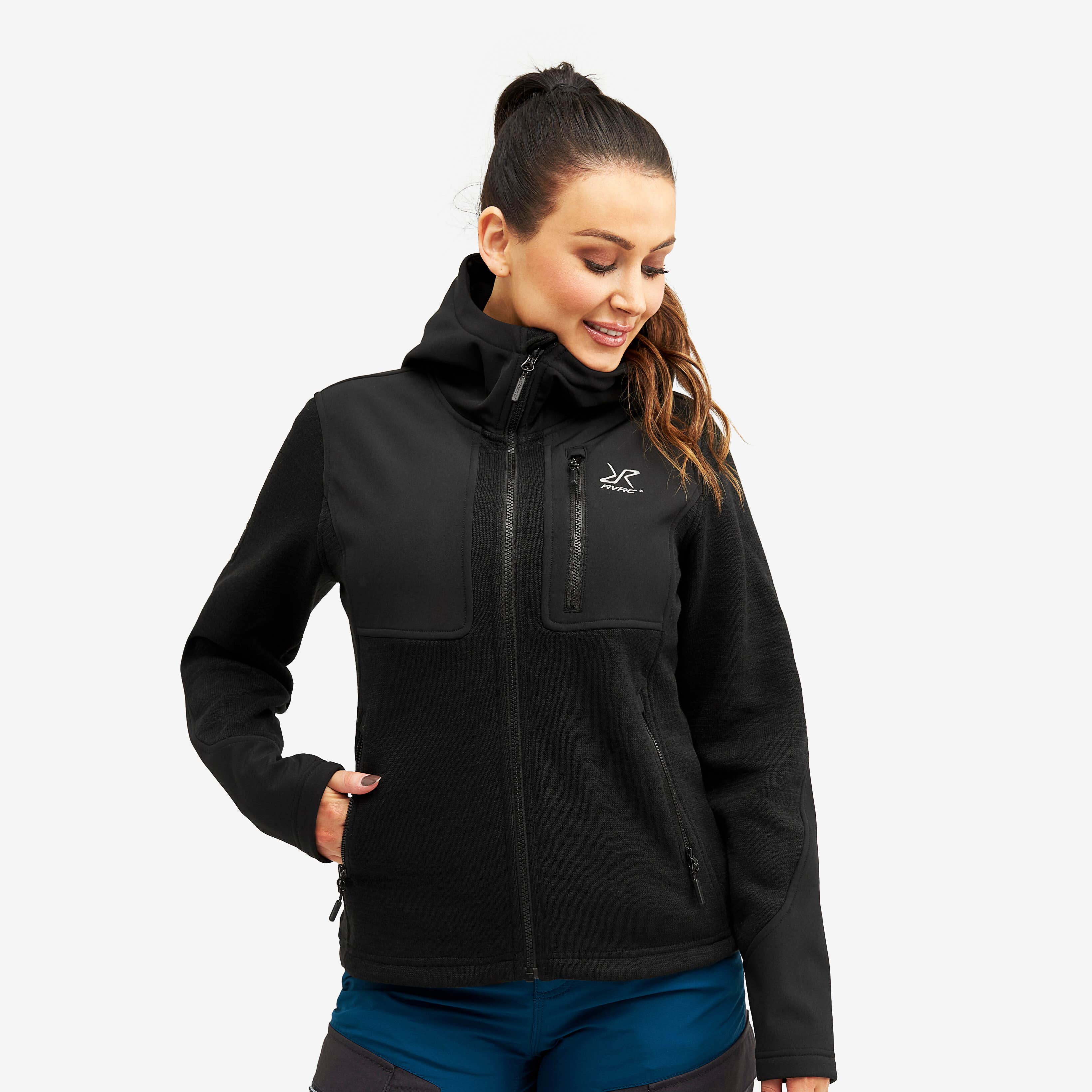 Wander Pro Wool Hoodie Femme Charcoal Black
