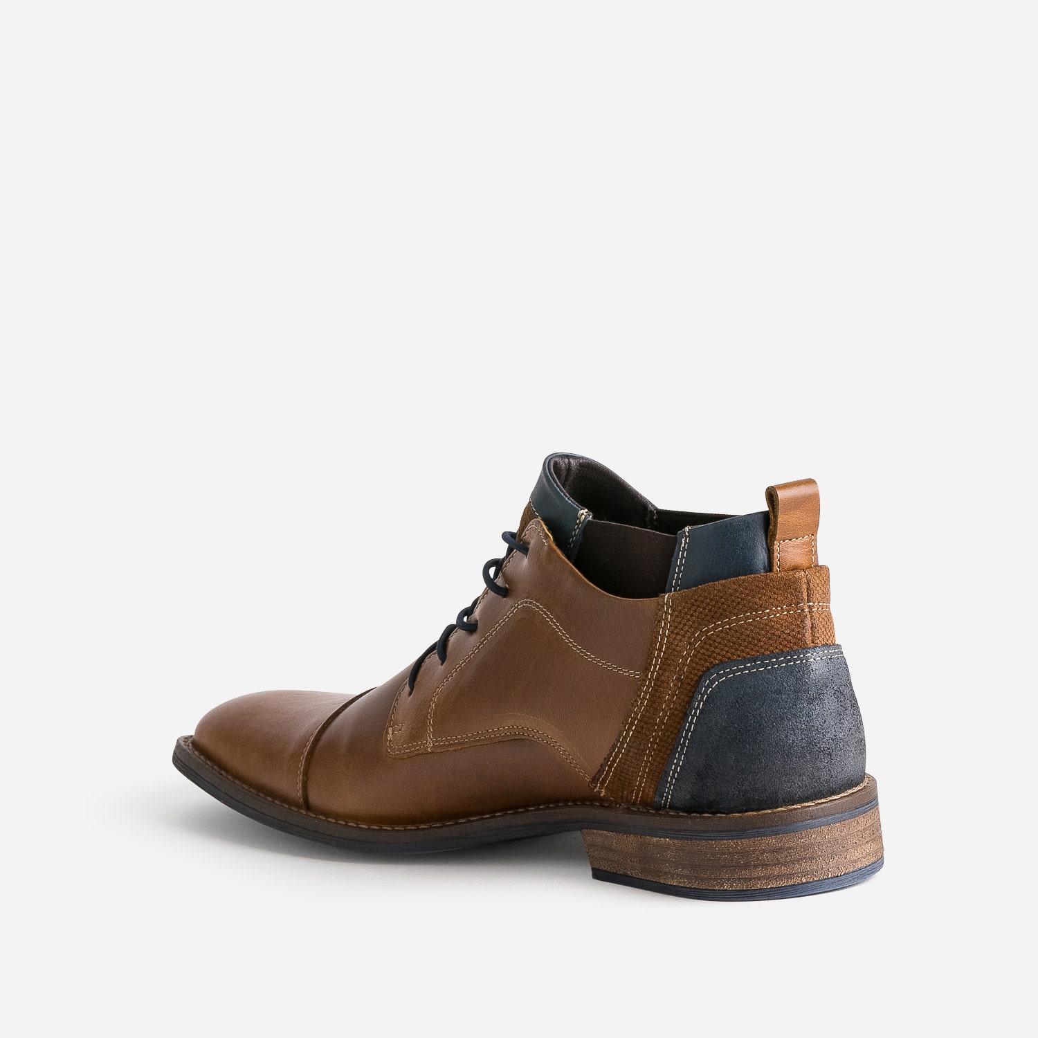 Derby cognac en cuir avec élastiques