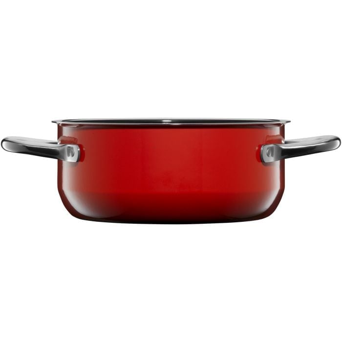 Fusiontec Compact Bratentopf mit Glasdeckel, 18 cm, Red