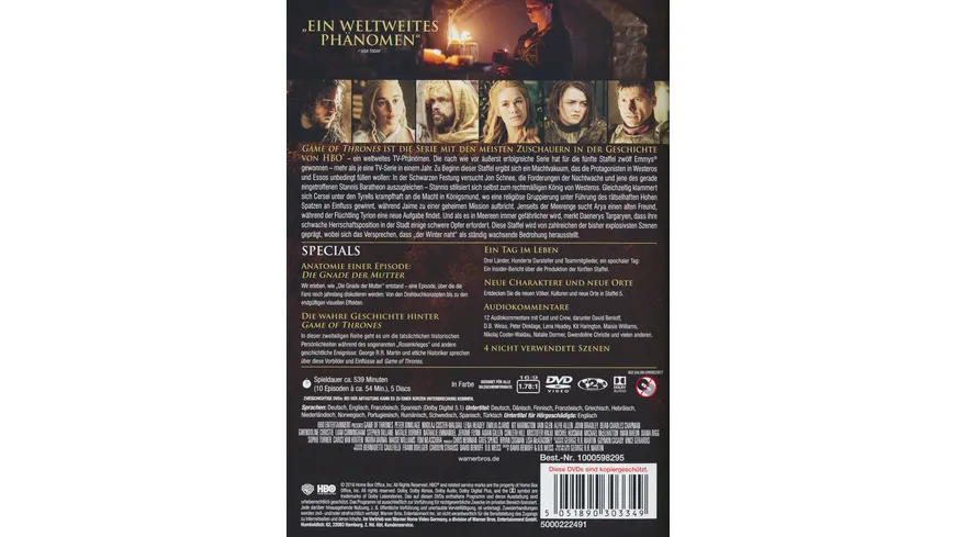 Game of Thrones - Staffel 5  [5 DVDs]