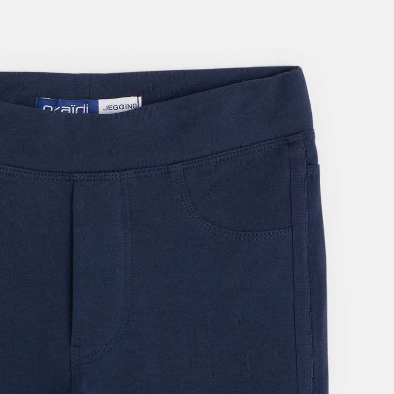 Jegging uni en jersey milano bleu fille