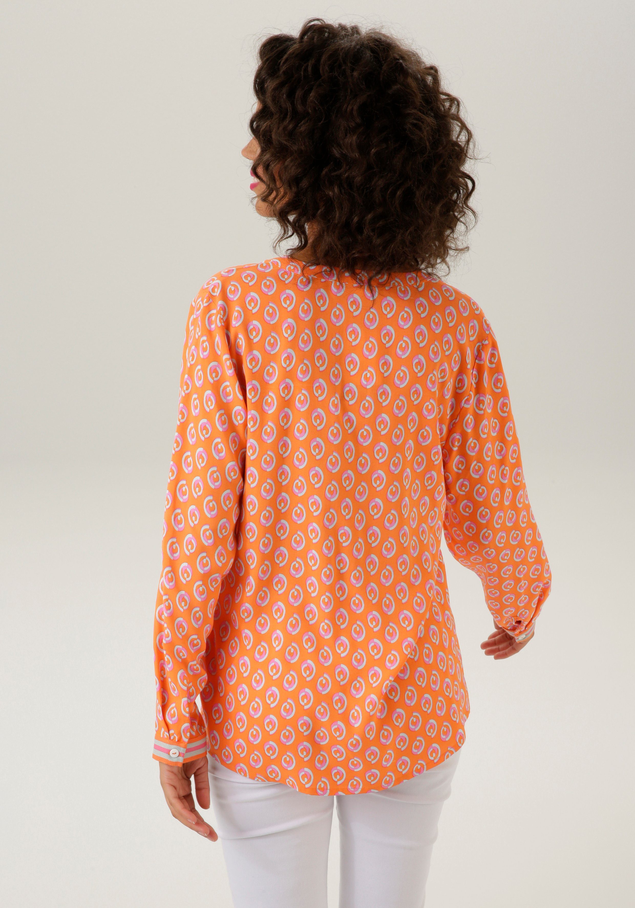 Aniston CASUAL Schlupfbluse mit extravagantem, graphischem Druck - NEUE KOLLEKTION