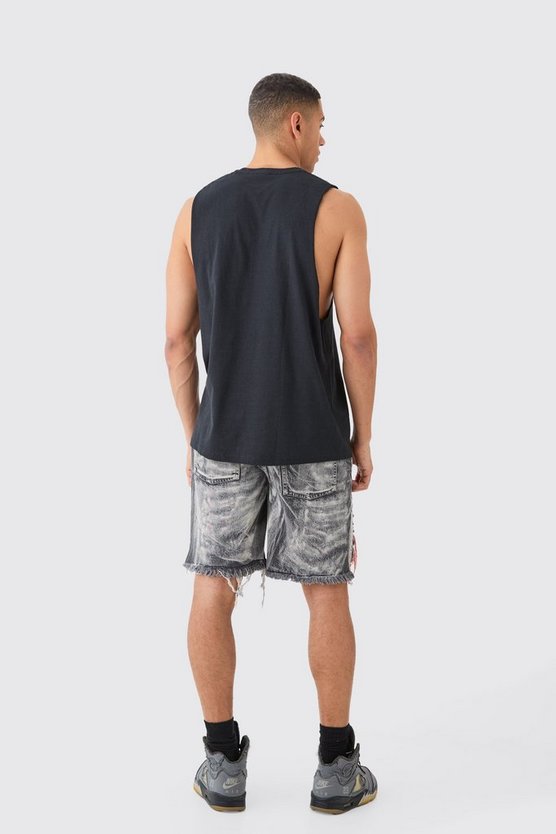 Oversize Tanktop mit Nirvana-Print