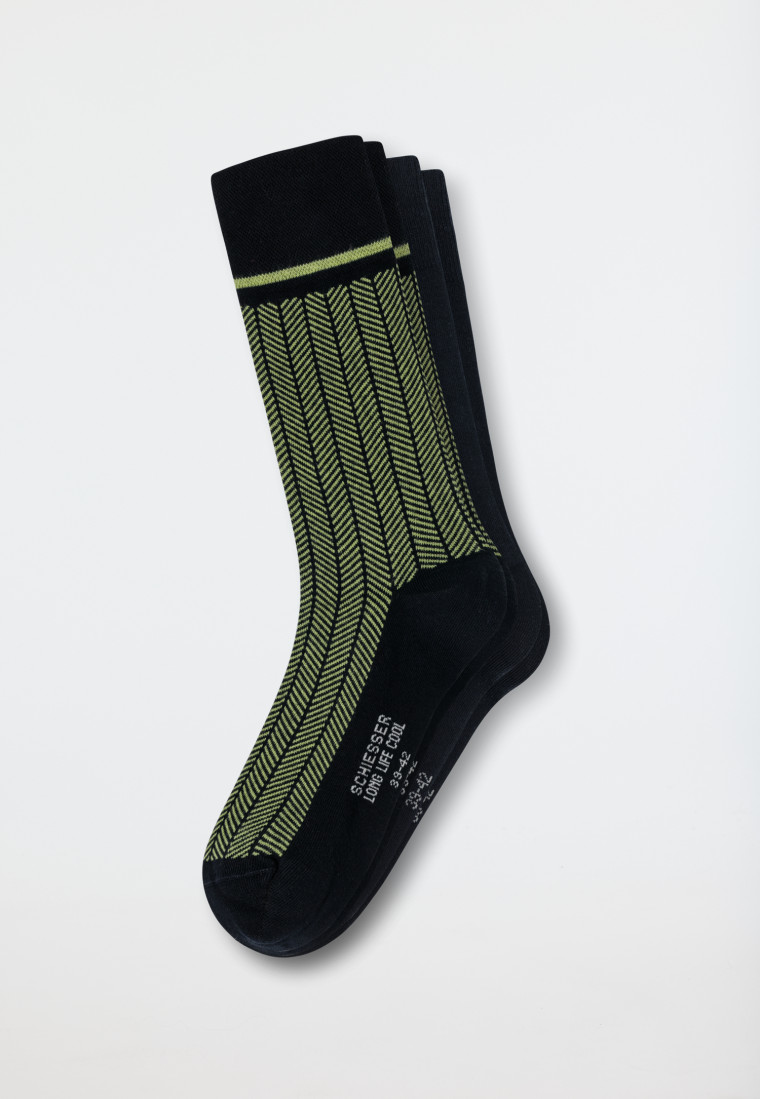 Herrensocken 2er-Pack nachtblau/ grün - Long Life Cool