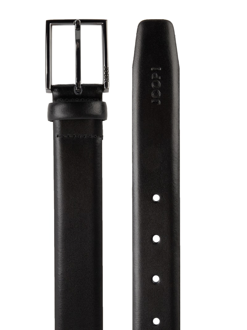 Ledergürtel mit Logo-Prägung in schwarz