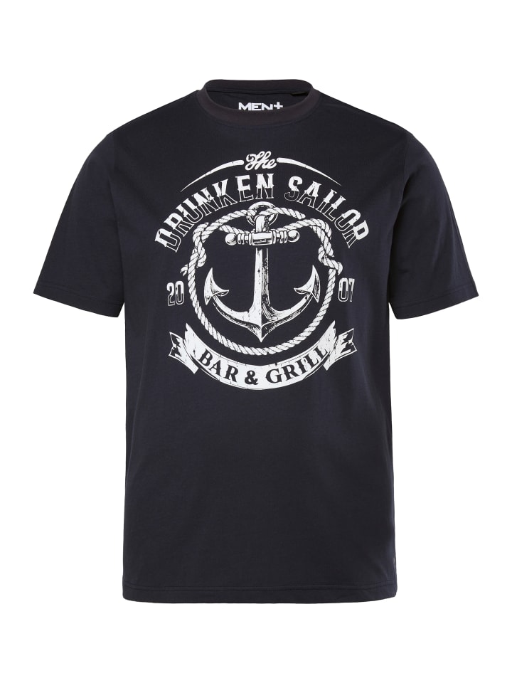Men Plus Kurzarm T-Shirt in navy blau günstig kaufen