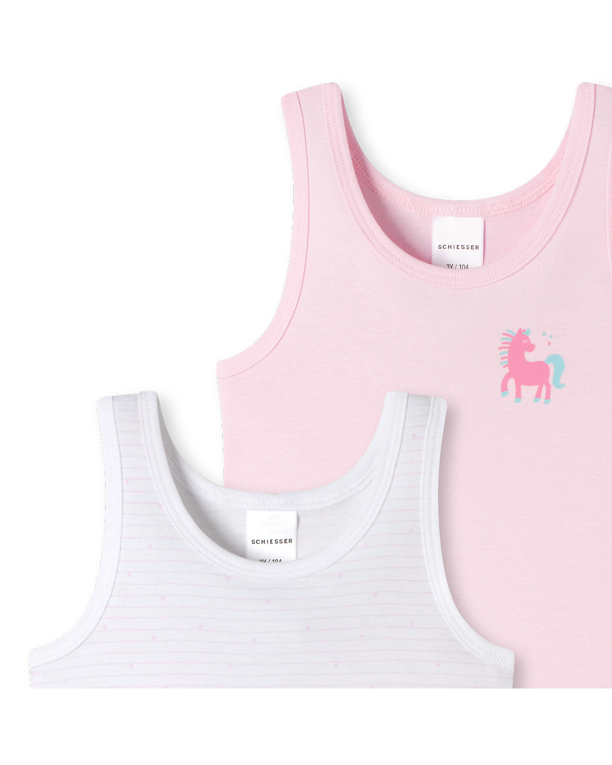 Unterhemd 6er Pack Kids Girls Feinripp Organic Cotton Unterhemden für Mädchen