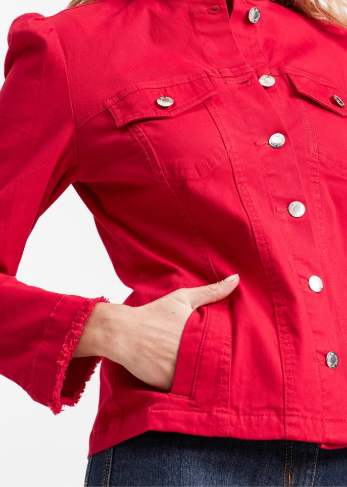 Jacke mit leichten Puffärmeln