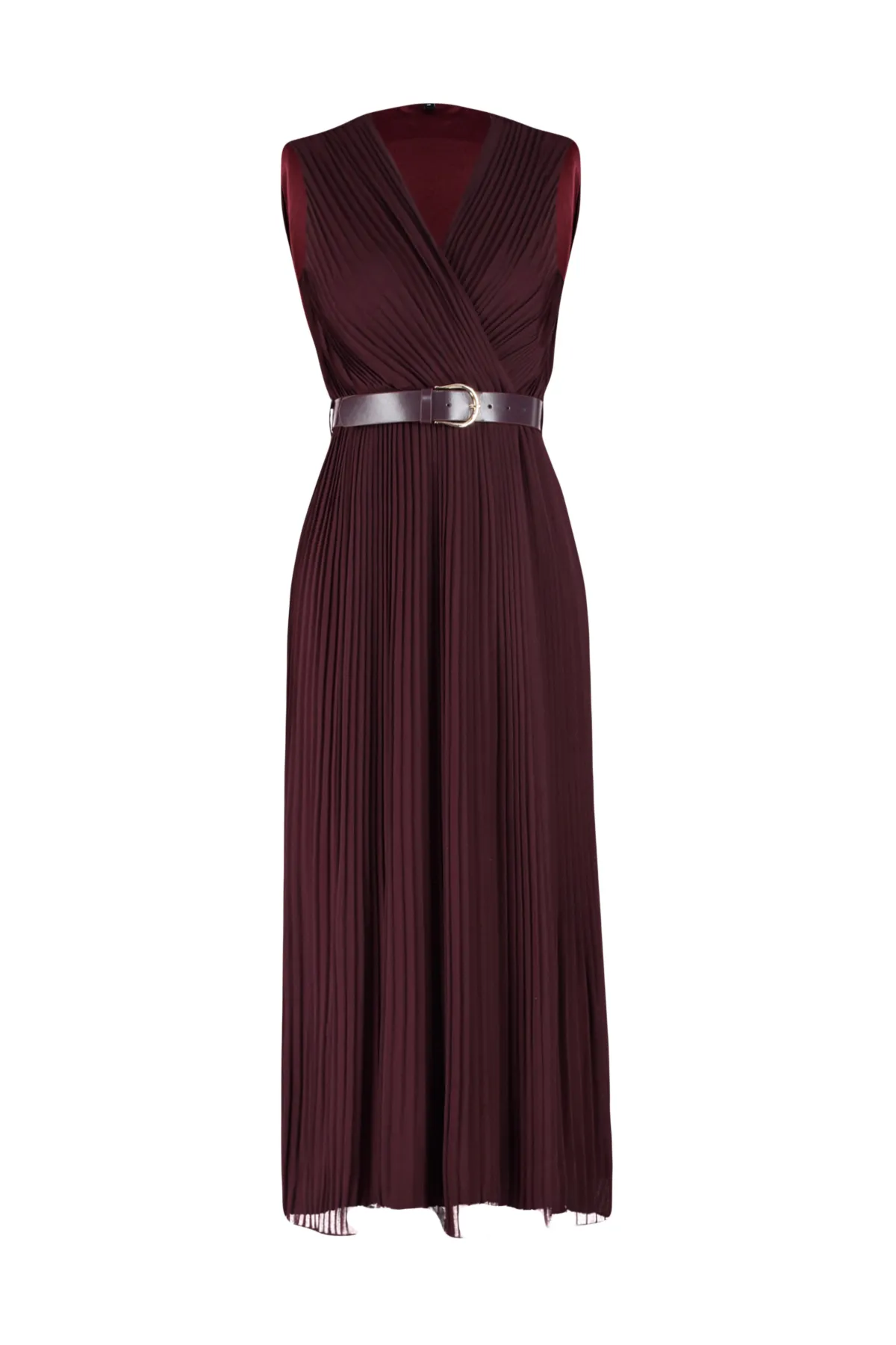 Trendyol Collection  Pflaumenfarbenes gewebtes Midikleid TWOSS24EL00774