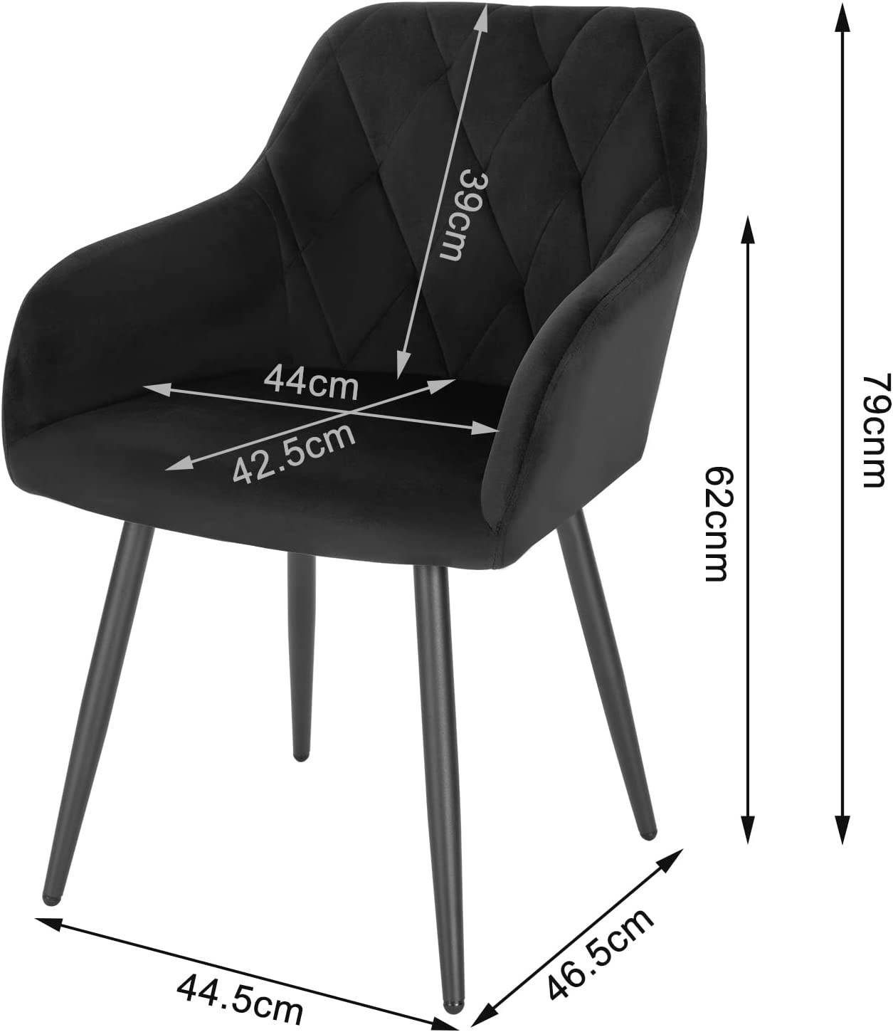 Woltu Esszimmerstuhl (2 St), Sessel im Esszimmer mit Armlehne Rückenlehne
