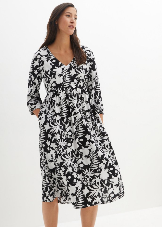 Midi-Kleid aus Viskose mit Taschen
