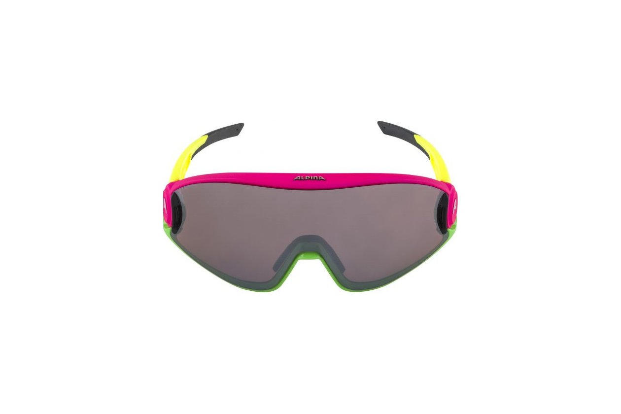 Alpina 5W1NG Q pink-green-yellow matt / silver mirror lens
