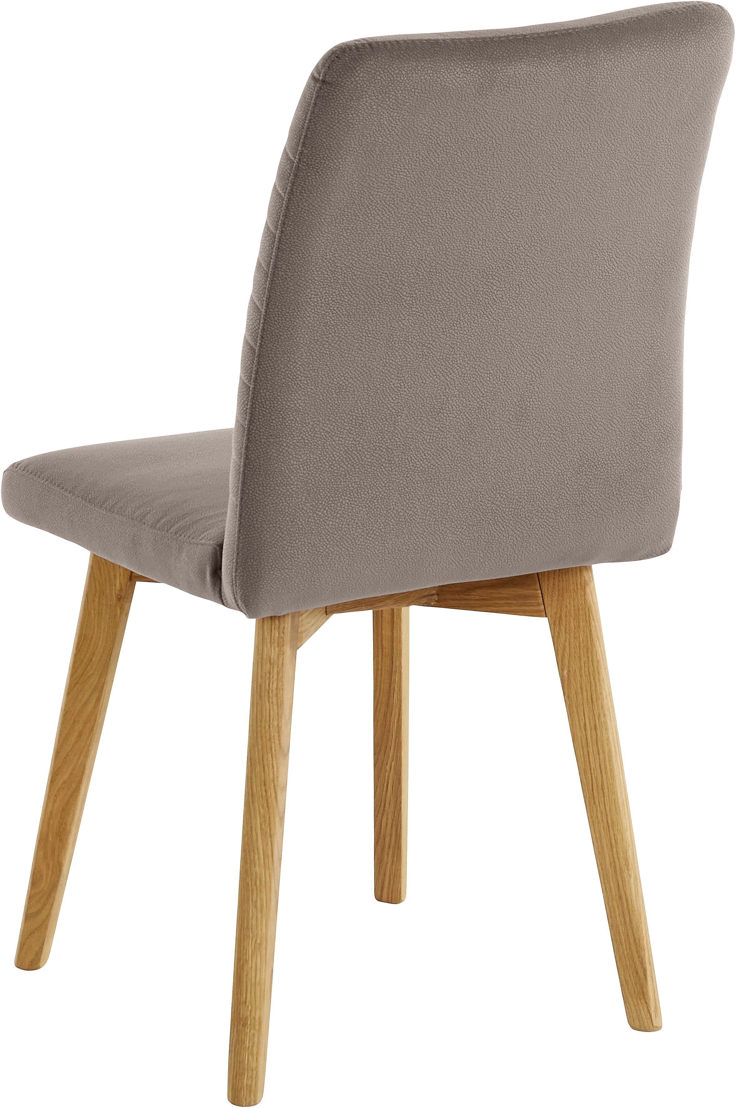 OTTO products 4-Fußstuhl Alessja (Set, 2 St), Bezug aus Microfaser, Gestell aus Eiche Massivholz