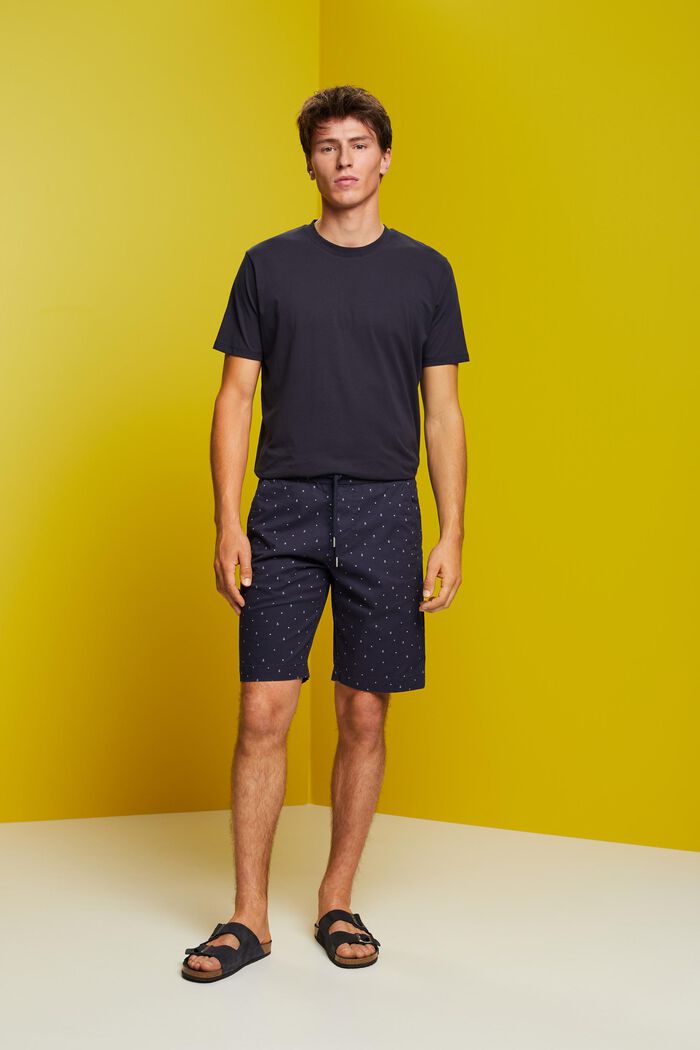 Gemusterte Pull-on-Shorts, Baumwollstretch
