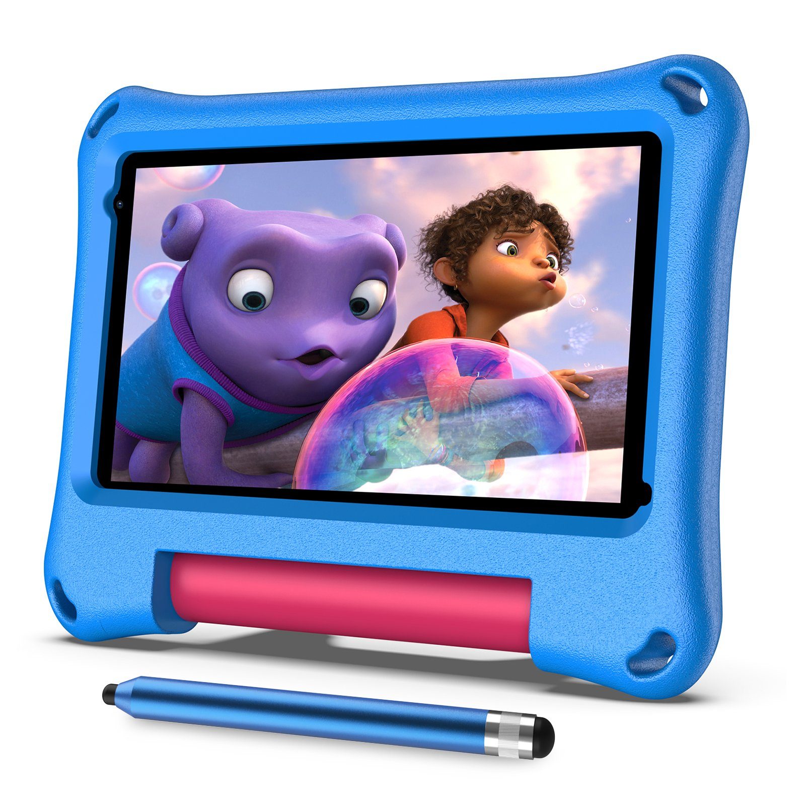 Ulife Lerntablet VASOUN M7 Kids, für Kinder ab 2 Jahren, 7 Zoll, Dual-Kamera, mit Halterung, fallfest, Augenschutz, System der elterlichen Kontrolle