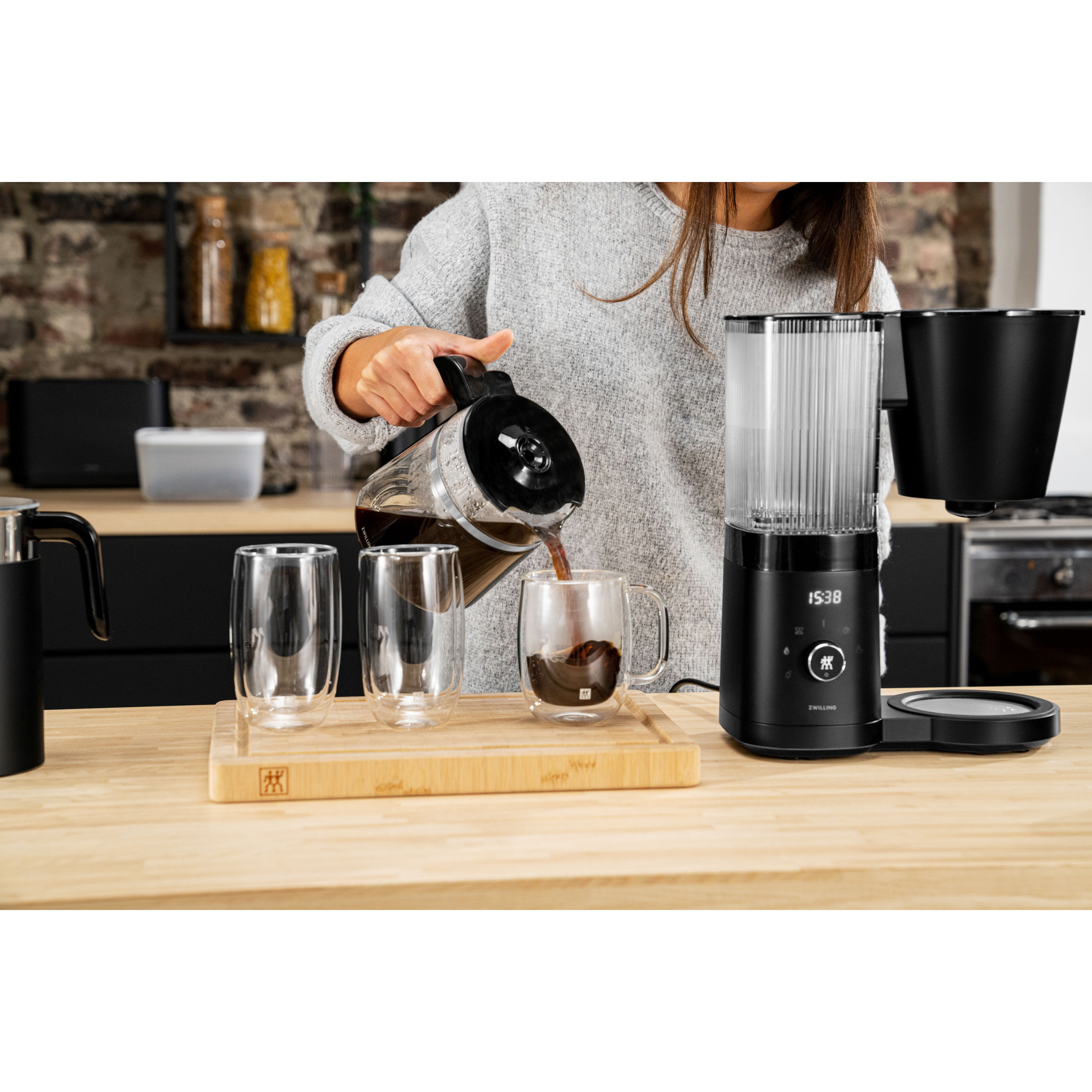 Filterkaffeemaschine, 1,5 l, Schwarz