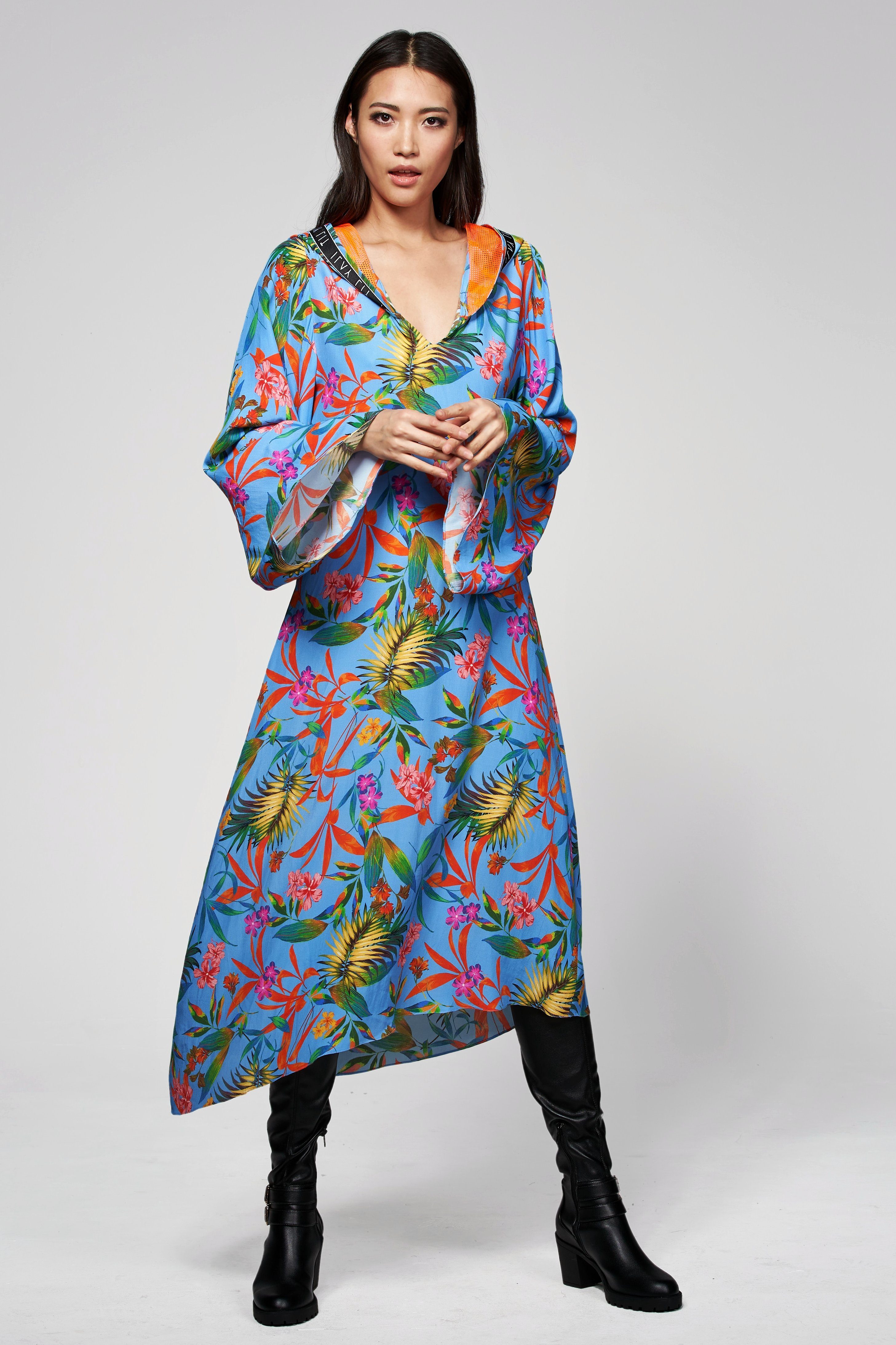 ILAY Lit Maxikleid Floyd Kapuzenkleid, Flowerprint