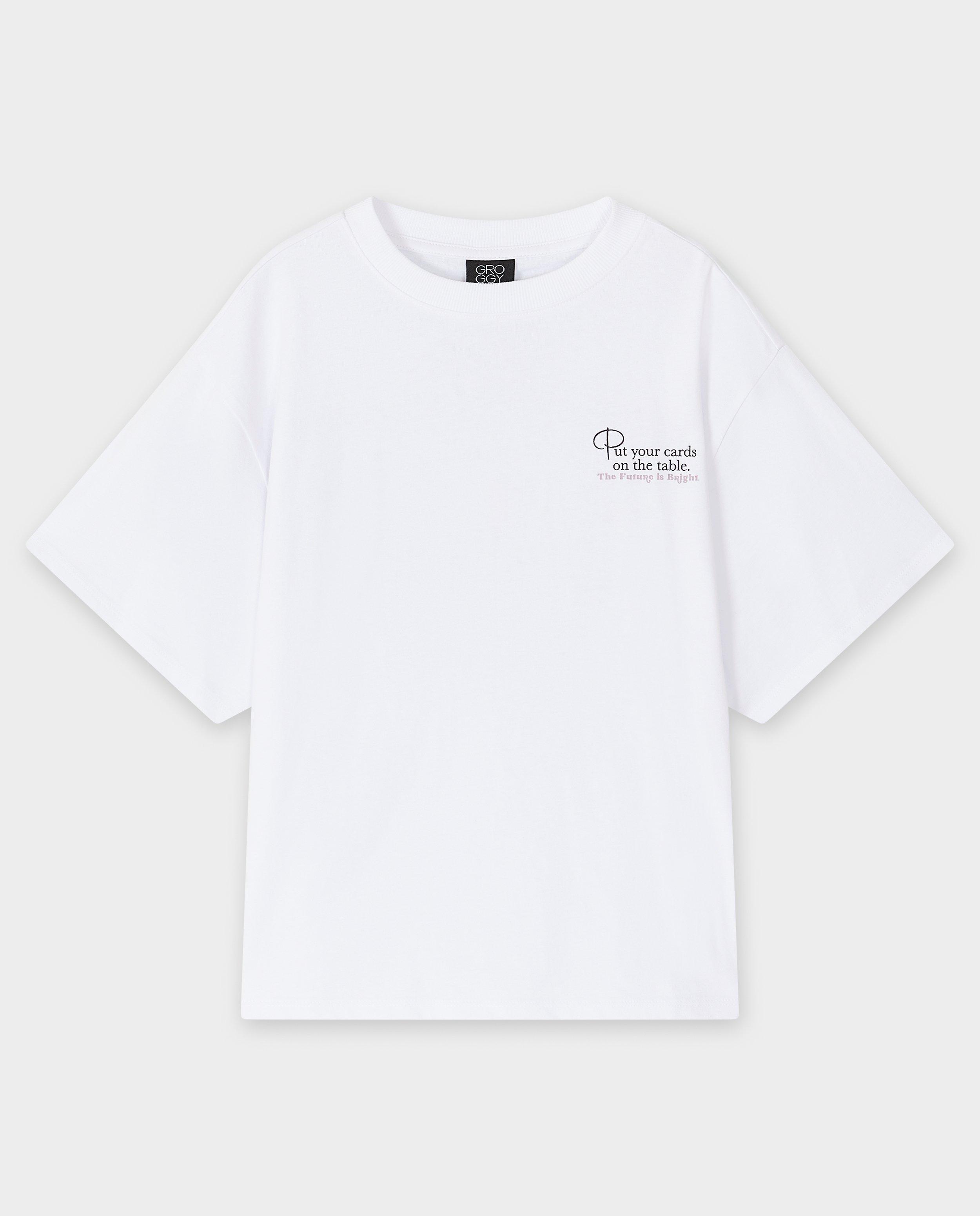 Tricou Groggy cu imprimeu pe spate alb