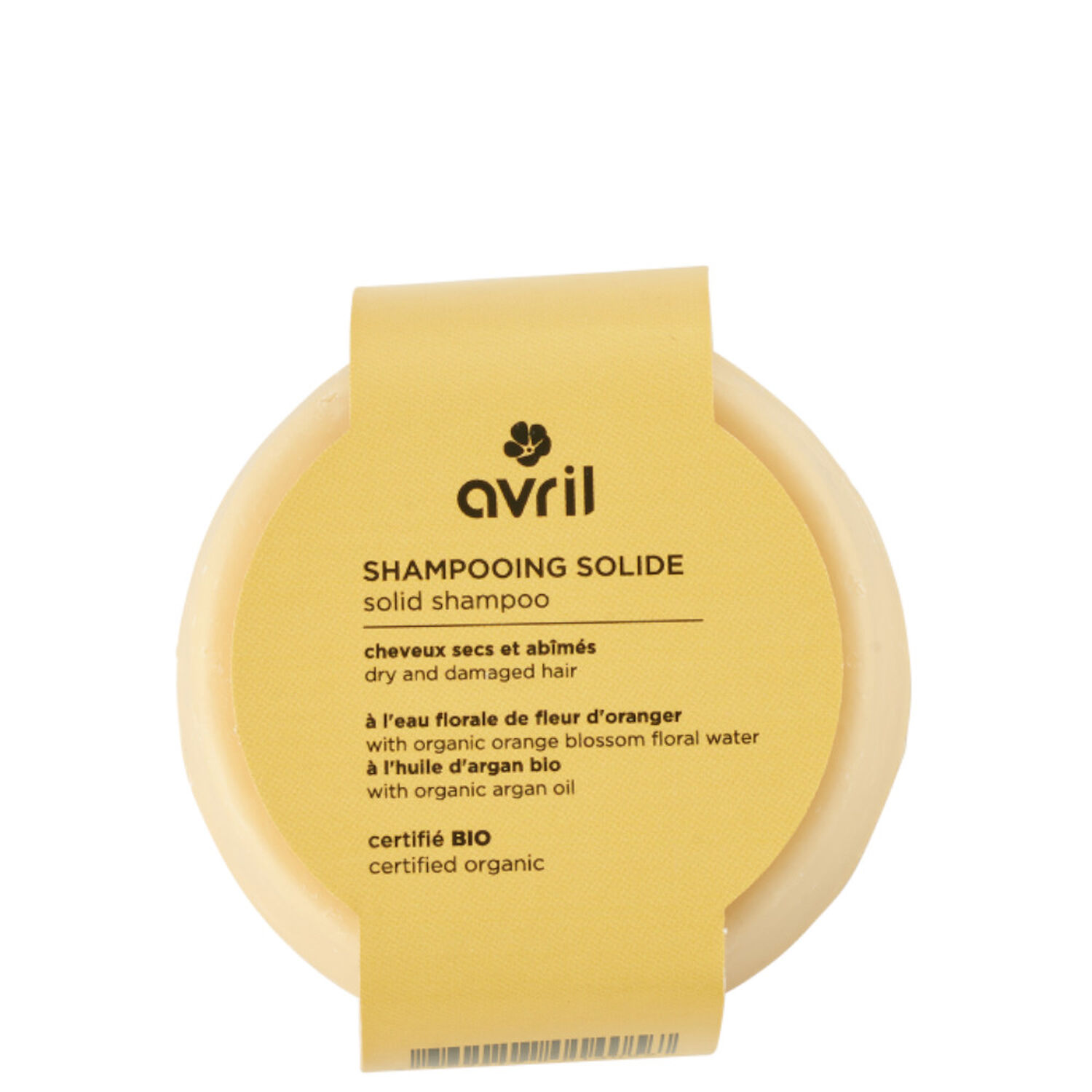 Avril Shampooing solide Cheveux secs Certifié bio
