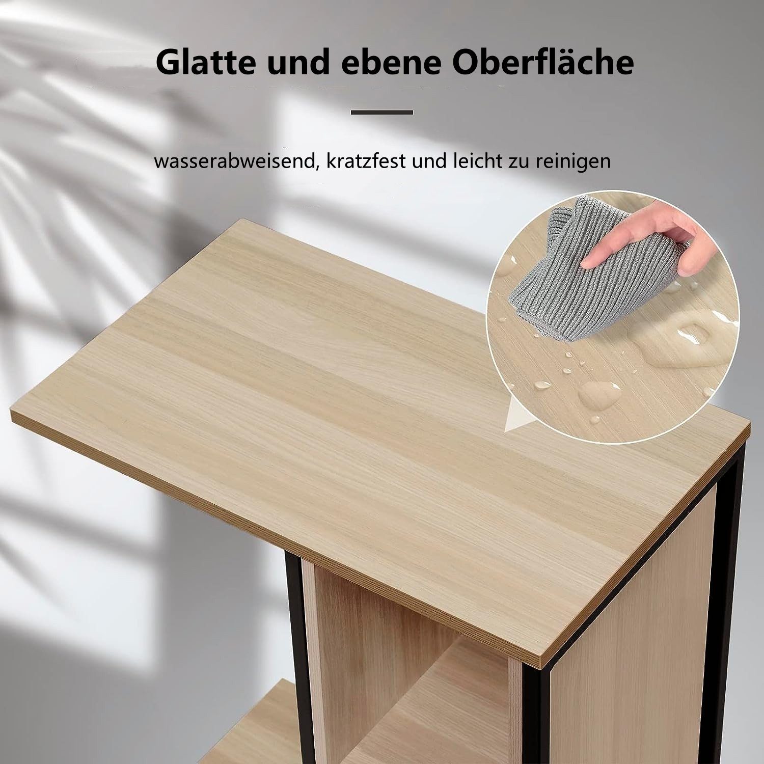 EUGAD Beistelltisch (1-St), mit Tischplatte, in C-Form aus Holz