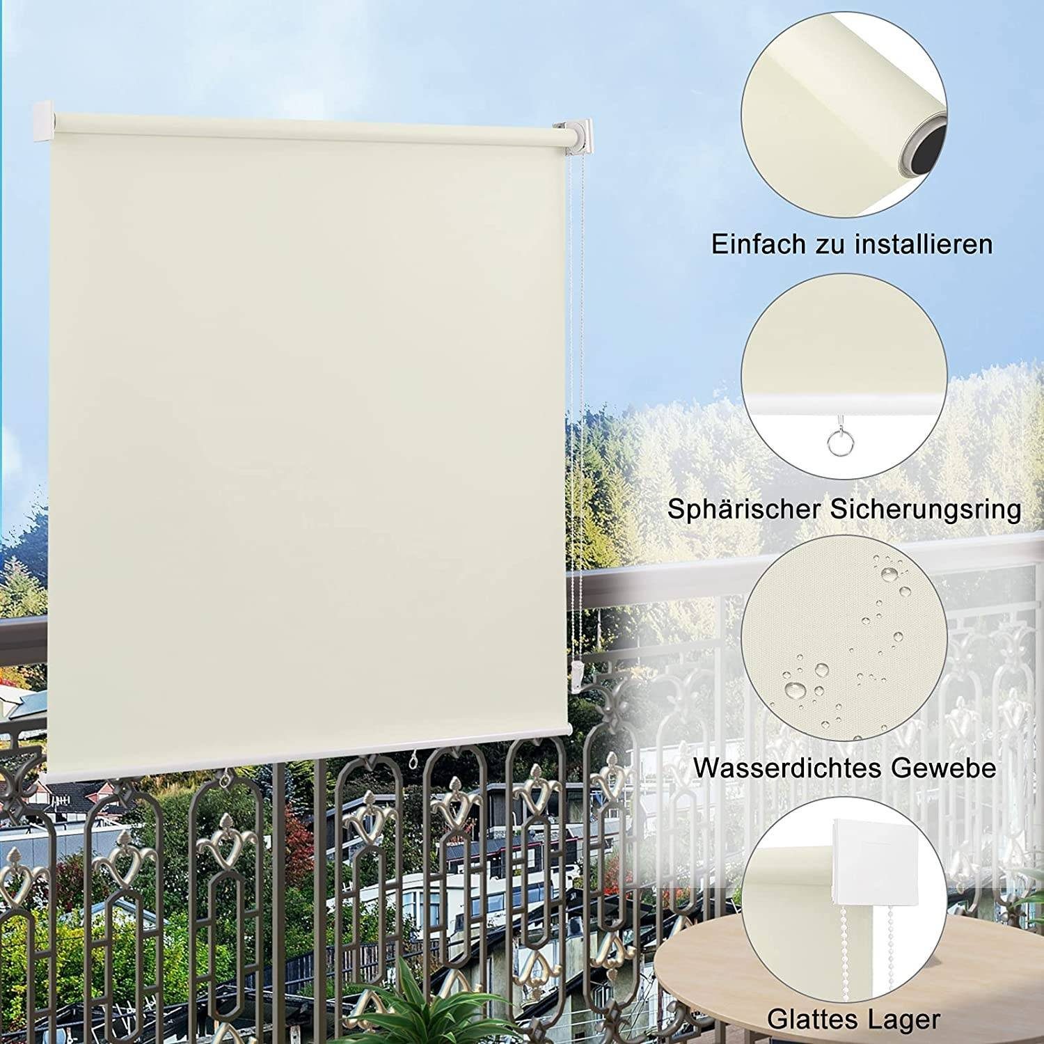 Woltu Senkrechtmarkise Außenrollo Senkrechtmarkise Balkonmarkise