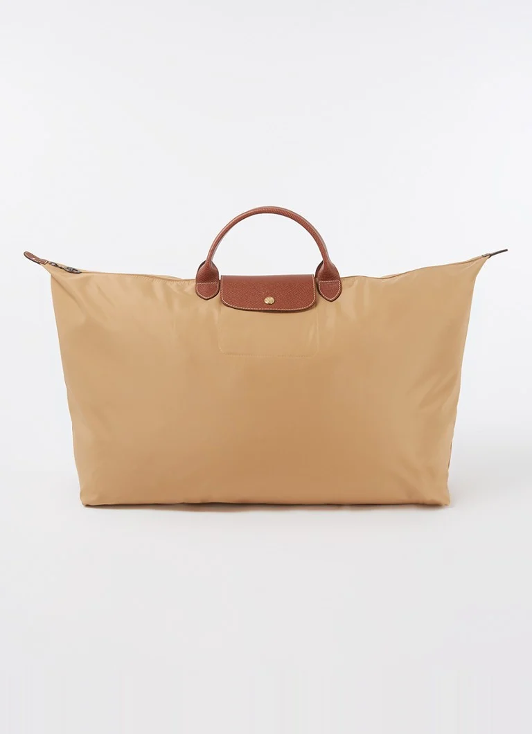 Geantă Longchamp Le Pliage Original, mărimea M, cu detalii din piele.