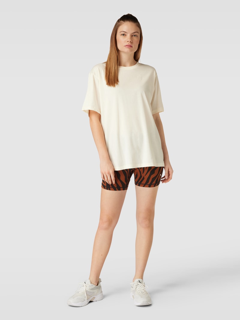 T-Shirt mit Rundhalsausschnitt Modell 'ANIMAL' in ecru