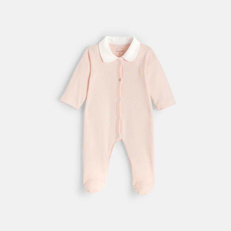 Pyjama bébé en coton interlock bio rose Absorba
