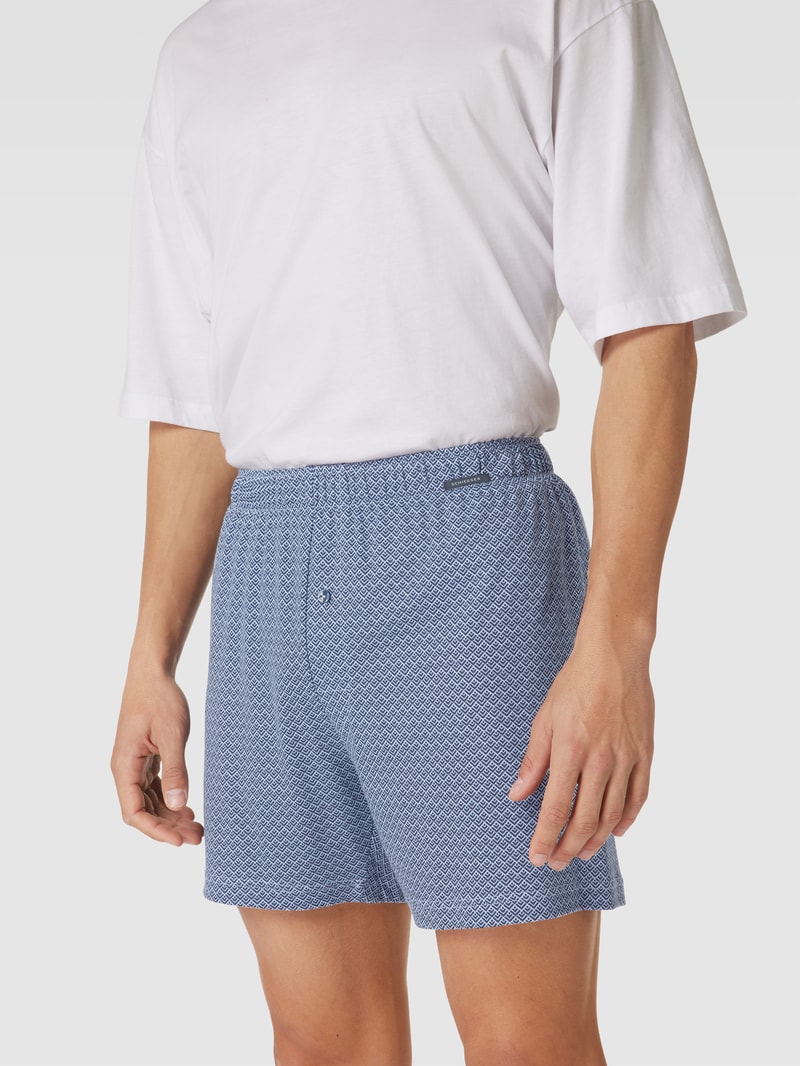 Boxershorts mit Label-Detail Modell 'INTERLOCK' in blau