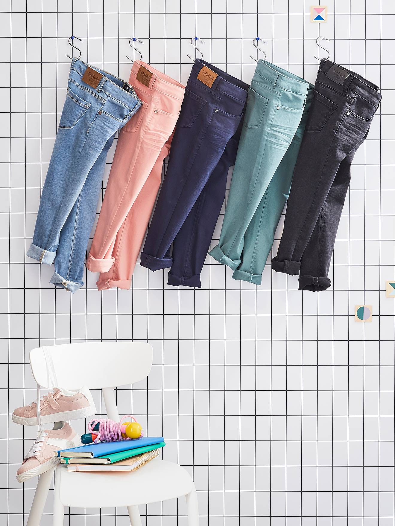 Pantalon slim fille Morphologik tour de hanches MEDIUM marine foncé
