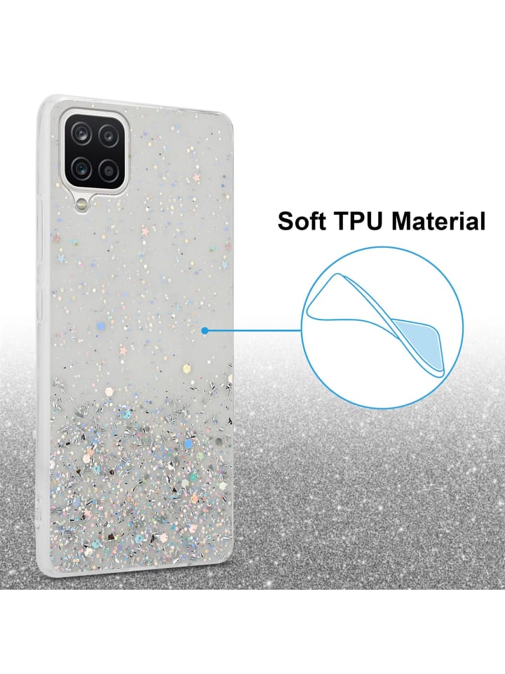 cadorabo Hülle für Samsung Galaxy A12 / M12 Glitter in Transparent mit Glitter günstig kaufen onesize
