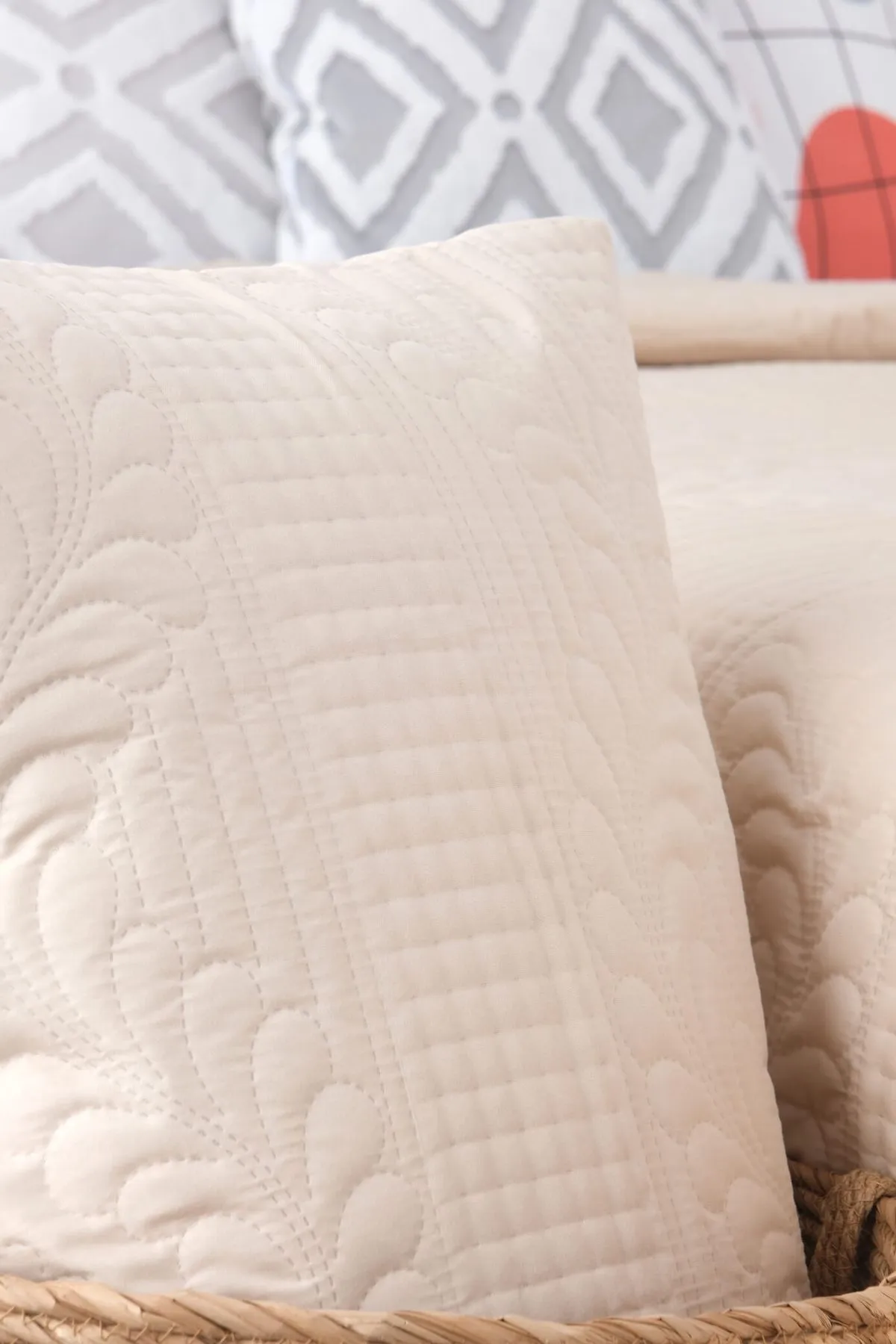 FAVORA  Tagesdecke Einzelbett - Braun - Unifarben