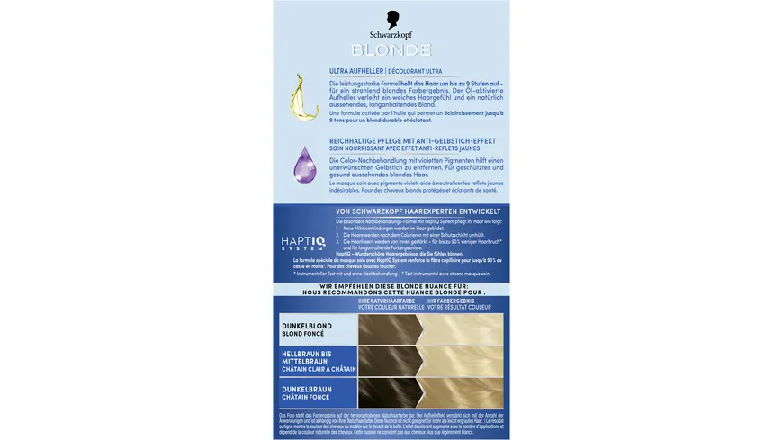 Schwarzkopf BLONDE Ultra Aufheller Anti-Gelbstich-Effekt L100 - eisblond
