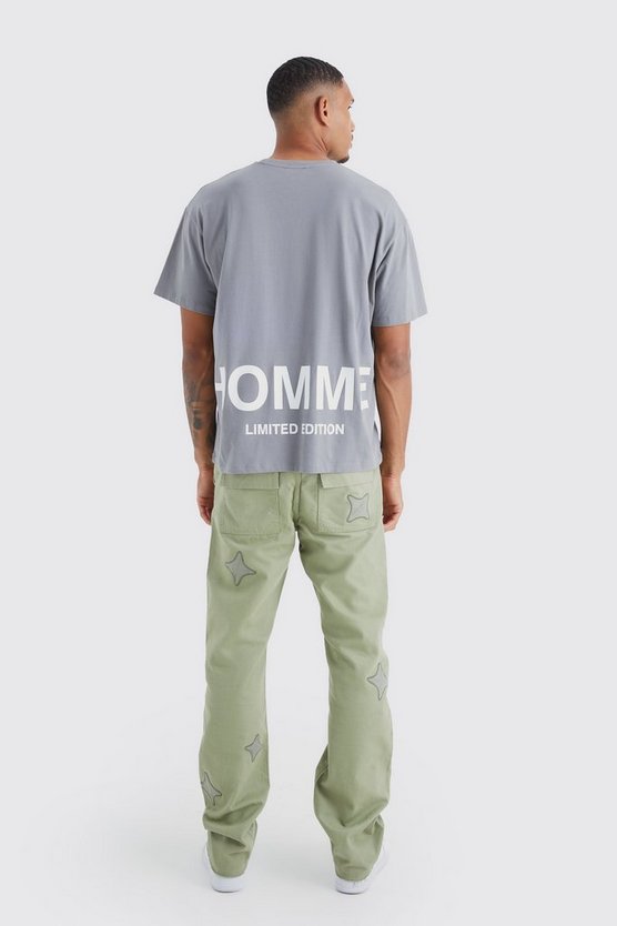 Tall lockere Hose mit Applikation