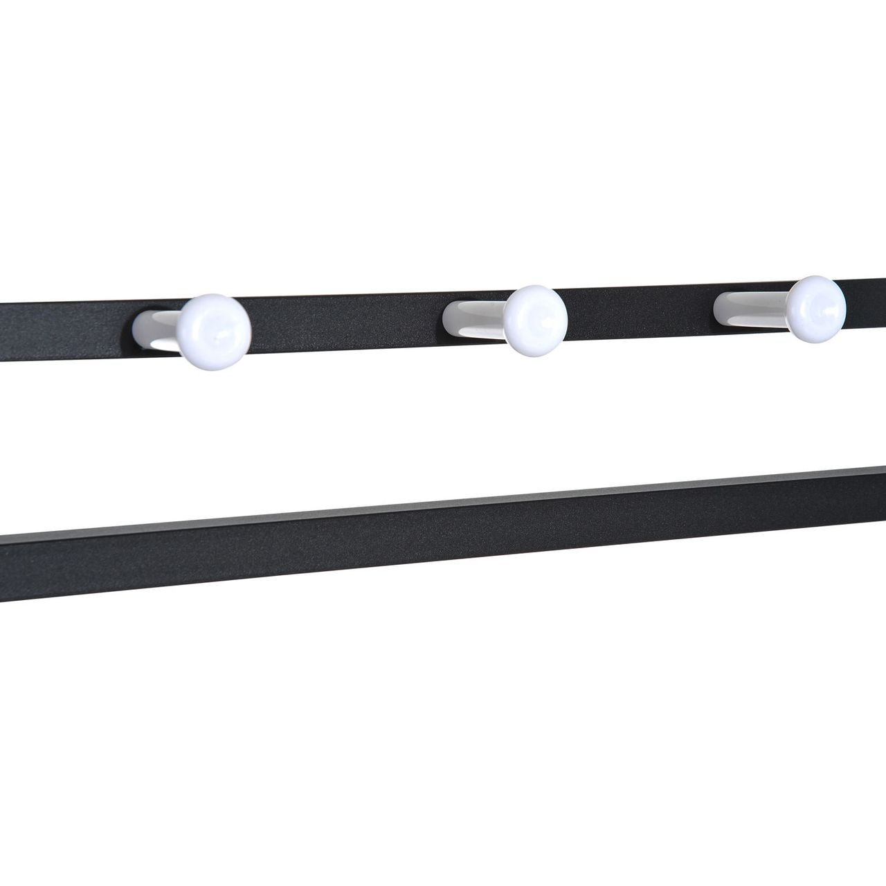 HOMCOM Garderobenständer Garderobenbank Kleiderständer Garderobe mit Sitzfläche und 2 Schuhablagen, Metall, 72,5x35x180cm