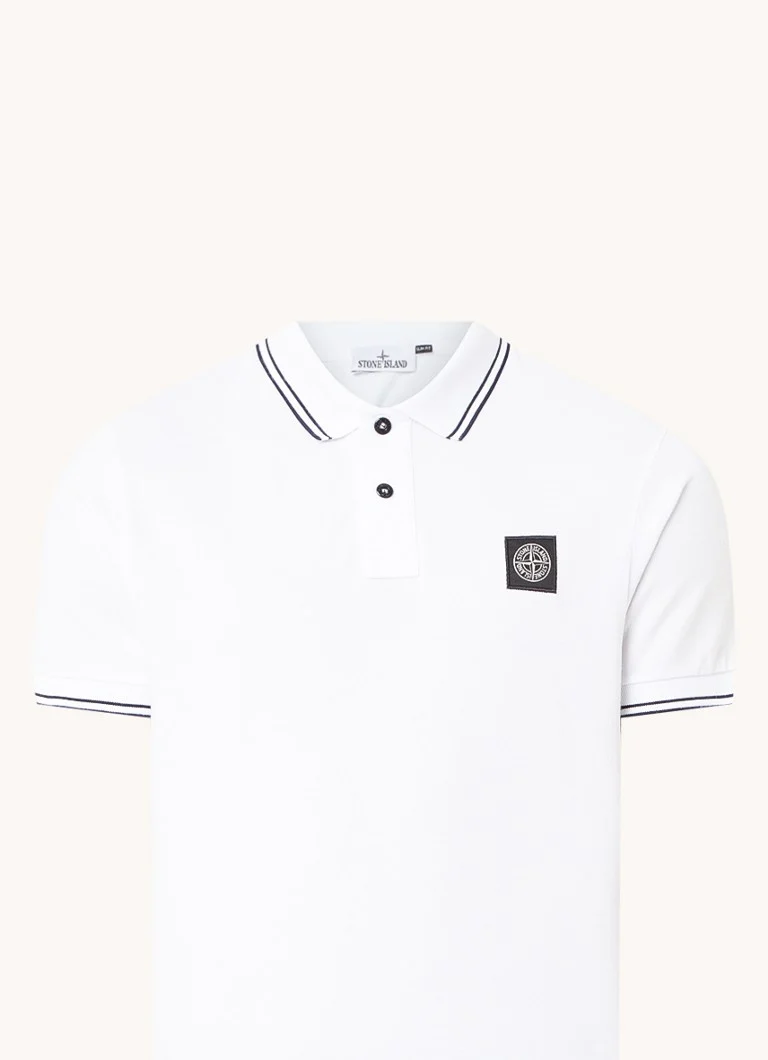 Stone Island 2SC18 pieguļošs polo krekls no organiskas pikē kokvilnas ar logotipu