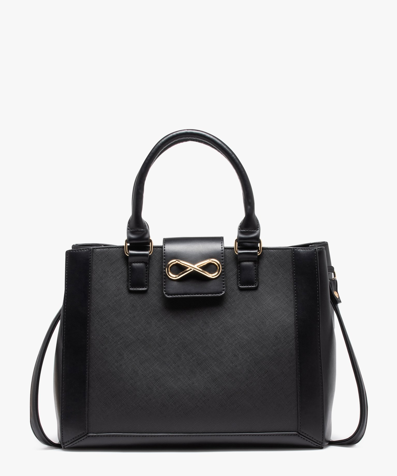 Sac à main grand format avec bandoulière amovible femme noir | GEMO
