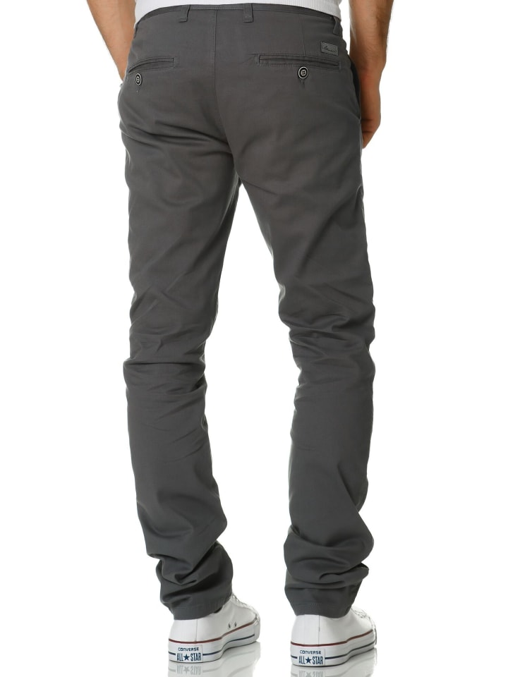 Amaci&Sons Slim Fit Chino mit Stretch WASHINGTON in Dunkelgrau günstig kaufen