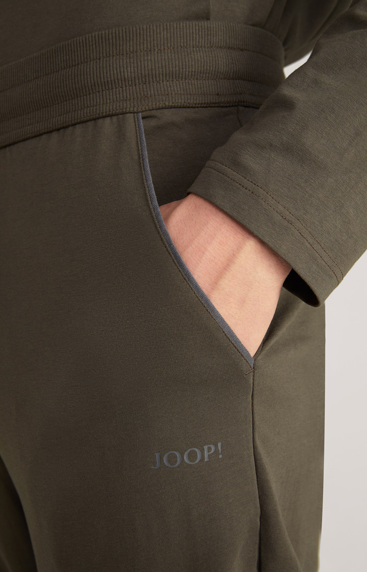 Loungewear Hose in Dunkelgrün-Braun