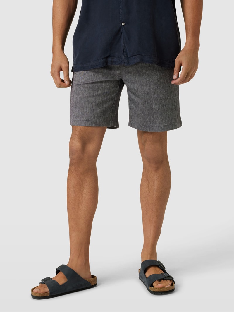 Bermudas mit Leinen-Anteil in marineblau