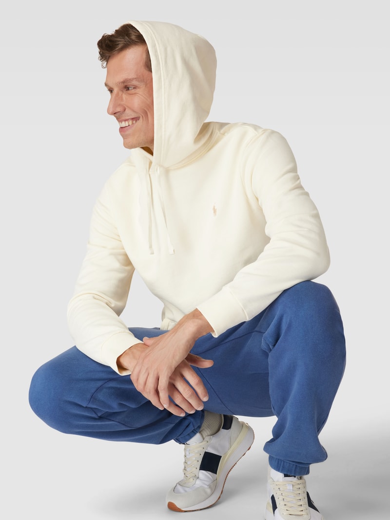 Hoodie mit Label-Stitching in sand