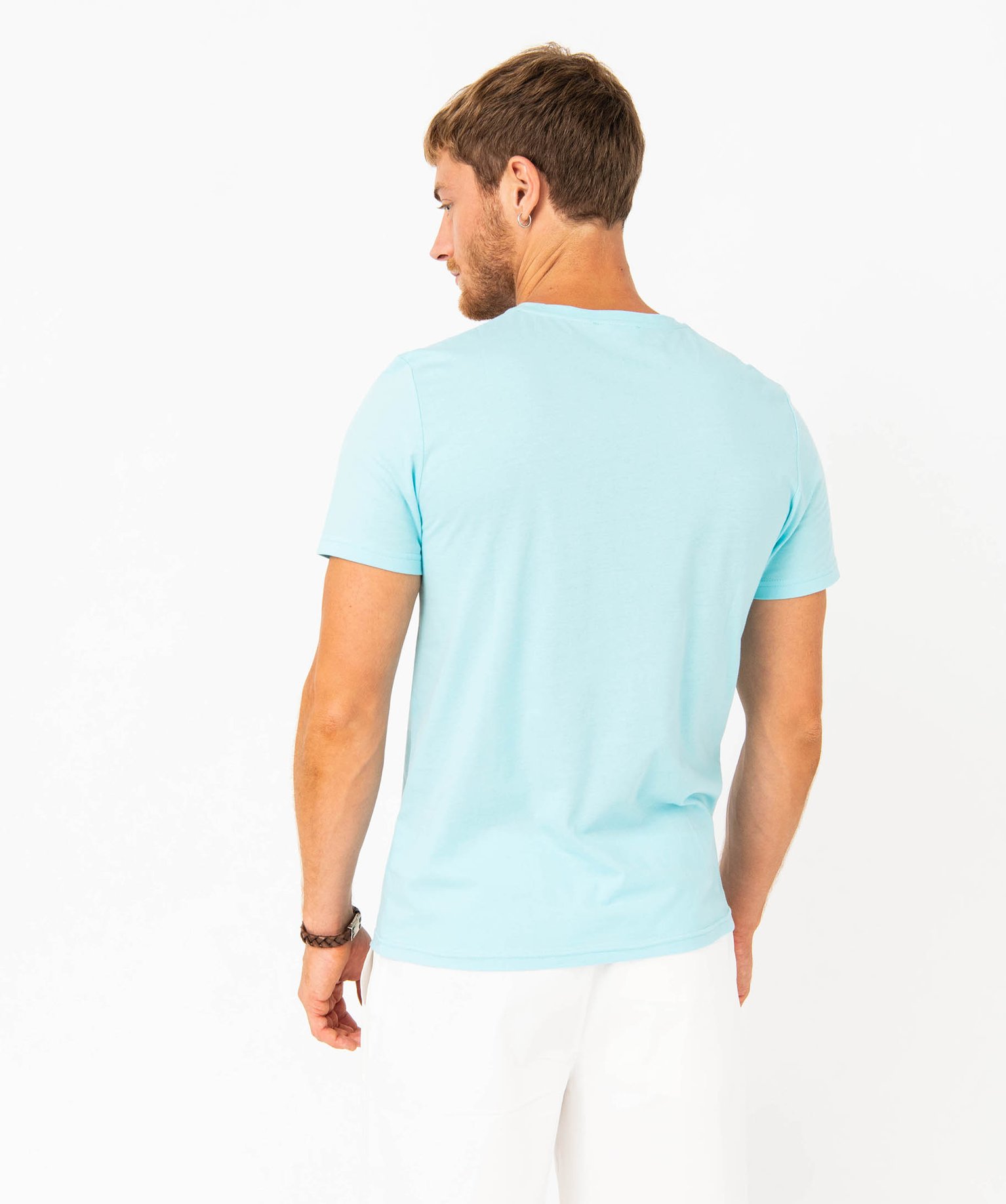 Tee-shirt à manches courtes imprimé estival homme bleu | GEMO