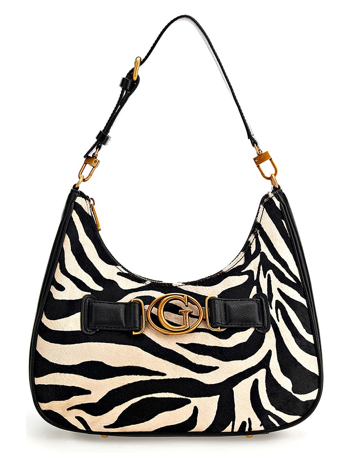 Guess Schultertasche in Schwarz/ Weiß - (B)32 x (H)26 x (T)6,6 cm günstig kaufen onesize