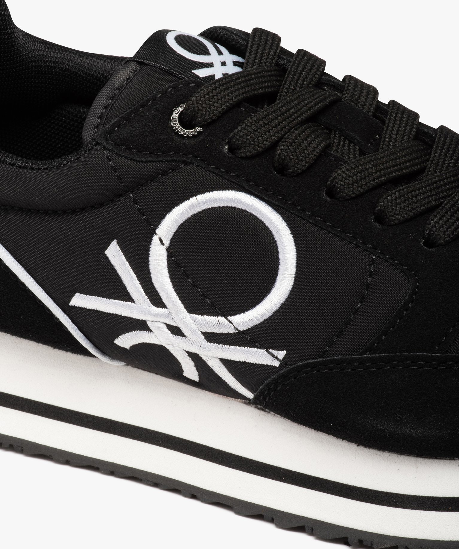 Baskets femme style retro running unies - Benetton noir | GEMO